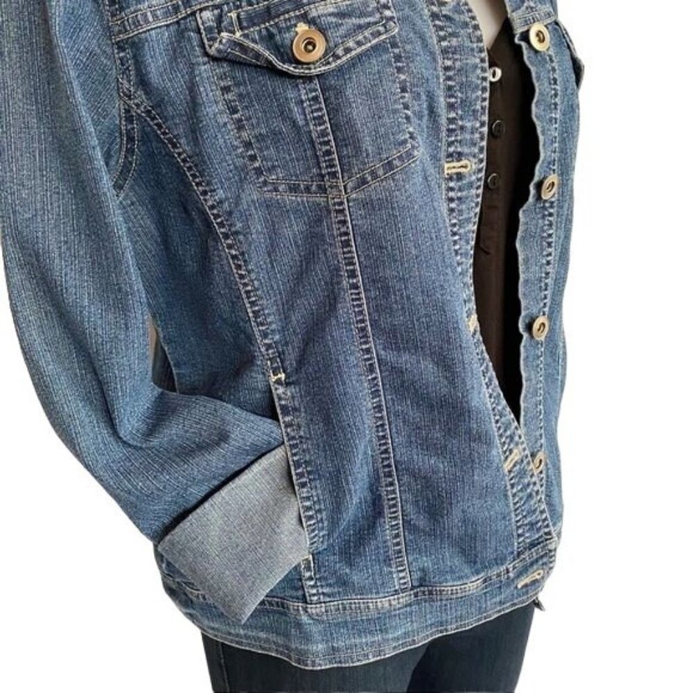 Vintage Erika Denim Jacket Blue Jean Button Down Jacket Size S - Picture 5 of 7